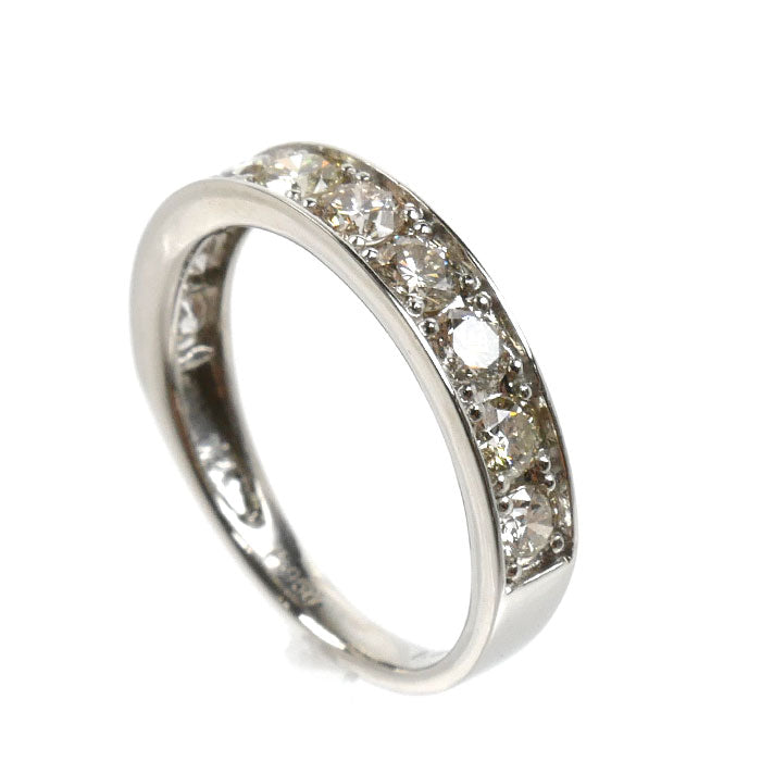 Pt950プラチナ ハーフエタニティ リング・指輪 ダイヤモンド1.00ct 11号 3.1g レディース【中古】