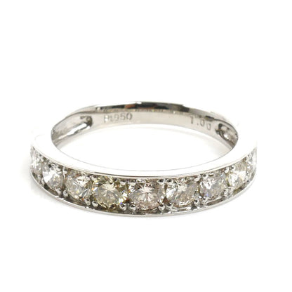 Pt950プラチナ ハーフエタニティ リング・指輪 ダイヤモンド1.00ct 11号 3.1g レディース【中古】
