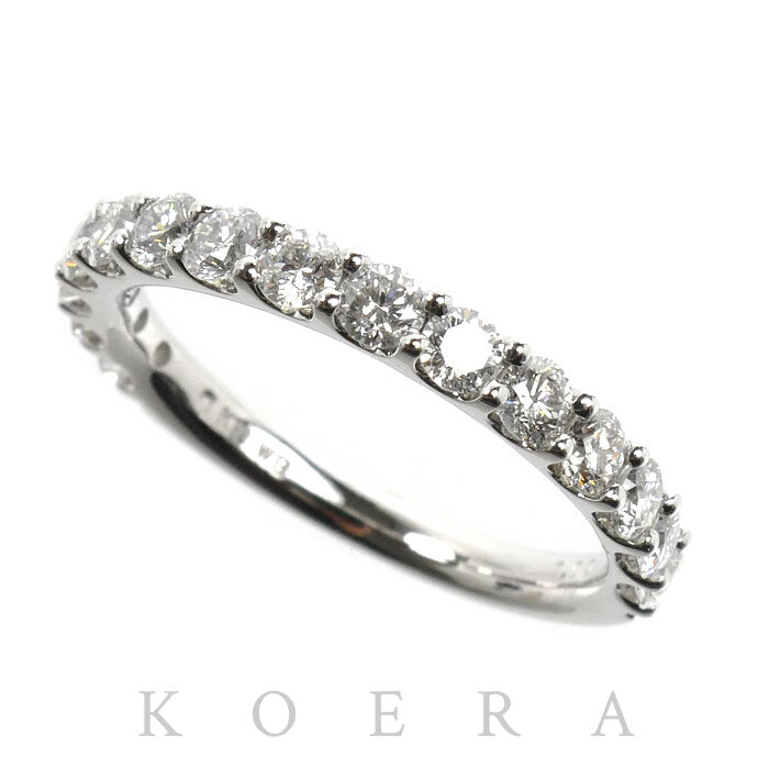 K18WG ホワイトゴールド ハーフエタニティ リング・指輪 ダイヤモンド1.00ct 13号 2.8g レディース【中古】【美品】