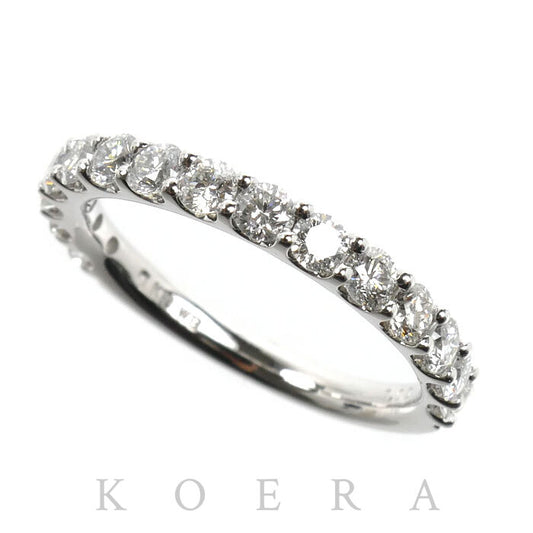 K18WG ホワイトゴールド ハーフエタニティ リング・指輪 ダイヤモンド1.00ct 13号 2.8g レディース【中古】【美品】