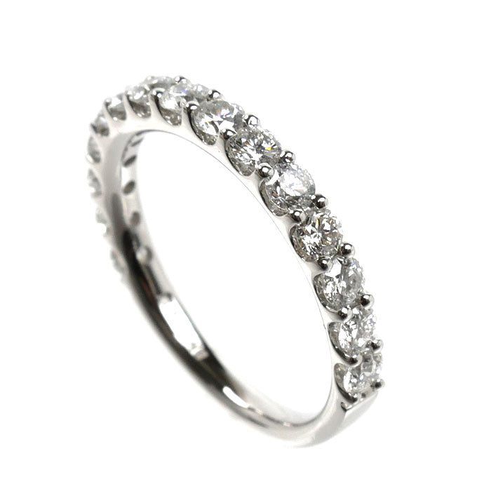 K18WG ホワイトゴールド ハーフエタニティ リング・指輪 ダイヤモンド1.00ct 13号 2.8g レディース【中古】【美品】