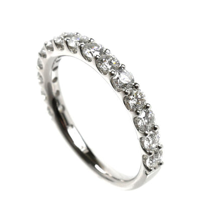 K18WG ホワイトゴールド ハーフエタニティ リング・指輪 ダイヤモンド1.00ct 13号 2.8g レディース【中古】【美品】