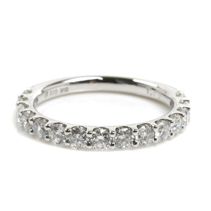 K18WG ホワイトゴールド ハーフエタニティ リング・指輪 ダイヤモンド1.00ct 13号 2.8g レディース【中古】【美品】