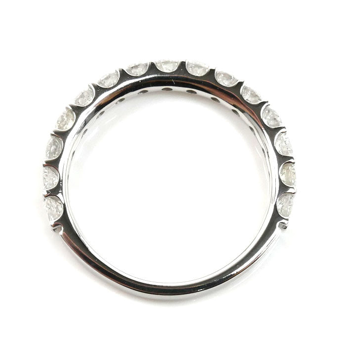 K18WG ホワイトゴールド ハーフエタニティ リング・指輪 ダイヤモンド1.00ct 13号 2.8g レディース【中古】【美品】