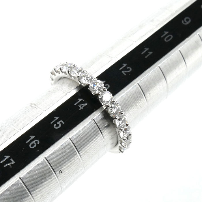 K18WG ホワイトゴールド ハーフエタニティ リング・指輪 ダイヤモンド1.00ct 13号 2.8g レディース【中古】【美品】