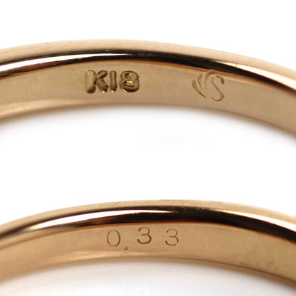 K18PG ピンクゴールド リング・指輪 ダイヤモンド0.33ct 9号 1.9g レディース【中古】