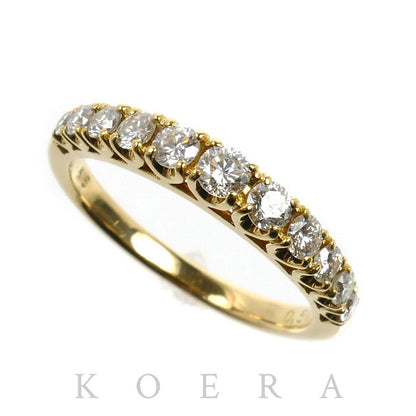 K18YG イエローゴールド ハーフエタニティ リング・指輪 ダイヤモンド0.50ct 9号 2.4g グラデーション レディース【中古】