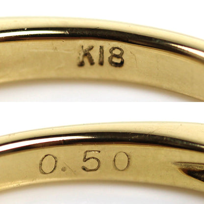 K18YG イエローゴールド ハーフエタニティ リング・指輪 ダイヤモンド0.50ct 9号 2.4g グラデーション レディース【中古】