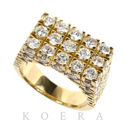 K18YG イエローゴールド リング・指輪 ダイヤモンド3.55ct 14号 12.1g ユニセックス【中古】