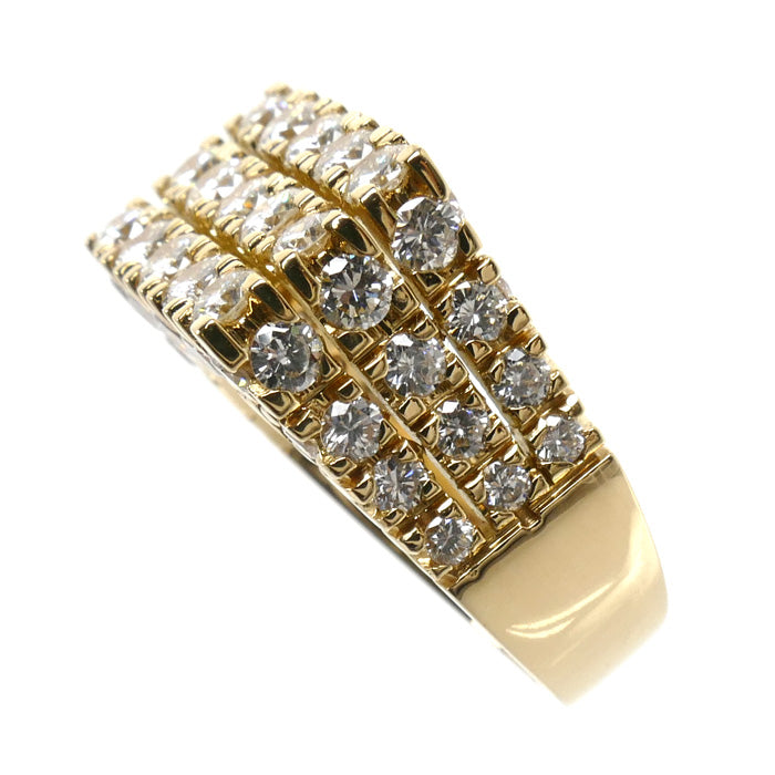 K18YG イエローゴールド リング・指輪 ダイヤモンド3.55ct 14号 12.1g ユニセックス【中古】