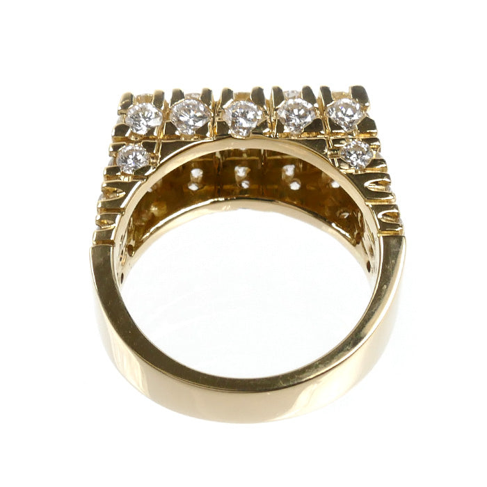 K18YG イエローゴールド リング・指輪 ダイヤモンド3.55ct 14号 12.1g ユニセックス【中古】