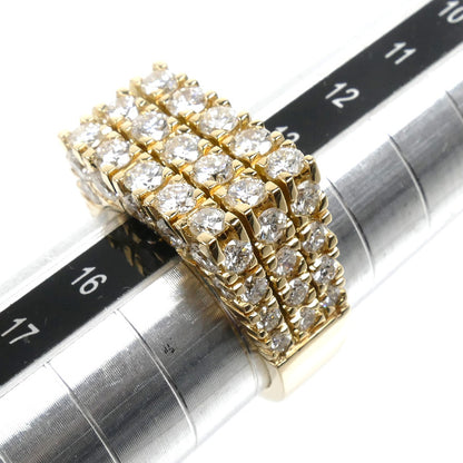 K18YG イエローゴールド リング・指輪 ダイヤモンド3.55ct 14号 12.1g ユニセックス【中古】
