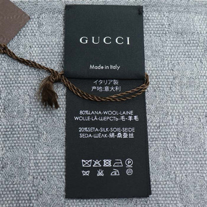 GUCCI グッチ シェリーライン マフラー グレー/ブラウン/スカイブルー 147351 4G704 1469 ユニセックス【中古】【美品】