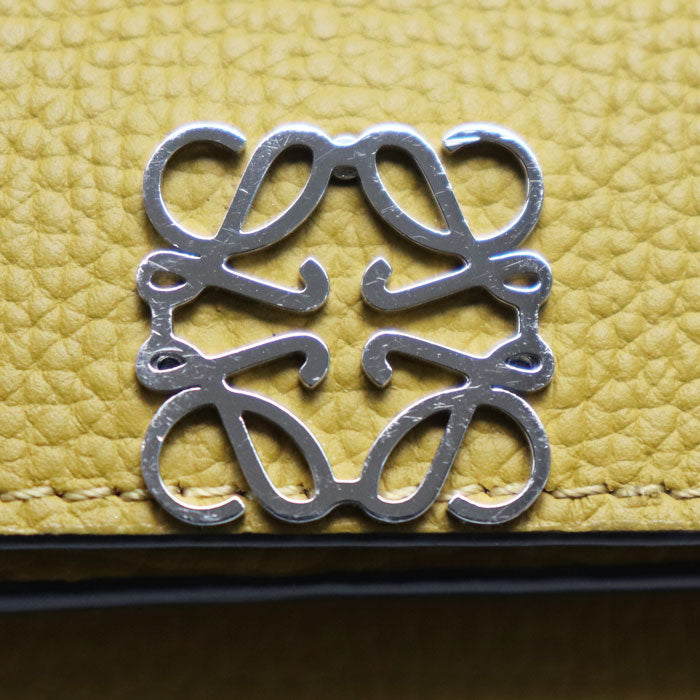 LOEWE ロエベ トライフォールド ウォレット  三つ折り財布 アナグラム  からし色 C821TR2X02 8110 レディース【中古】