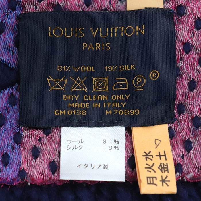 LOUIS VUITTON ルイ・ヴィトン エシャルプ・ロゴマニア マフラー ネイビー マルチ M70899 GM0138 レディース【中古】