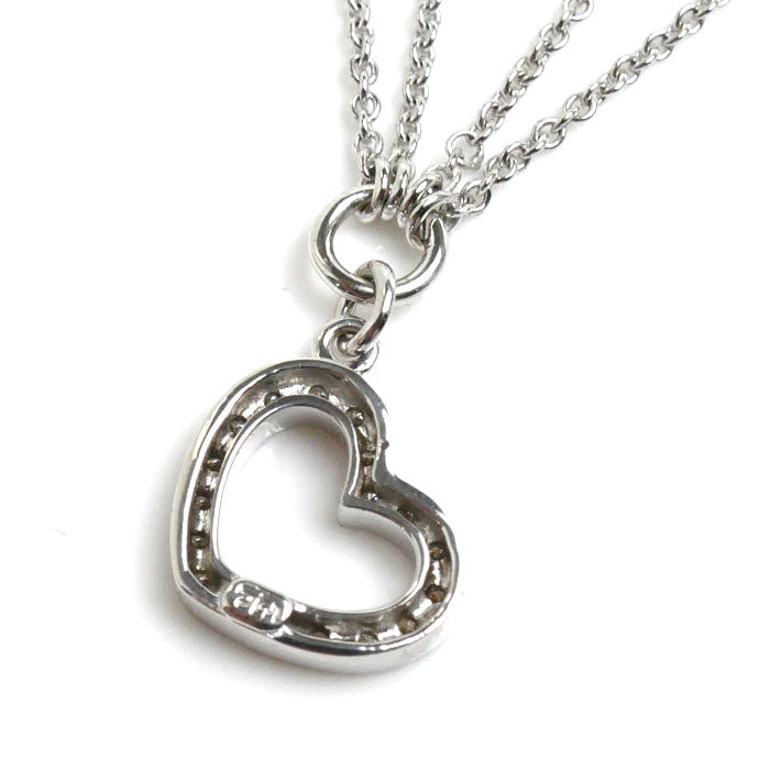 STAR JEWELRY スタージュエリー K18WG ホワイトゴールド ハート ブレスレット ダイヤモンド 3.3g 17cm レディース【中古】【美品】