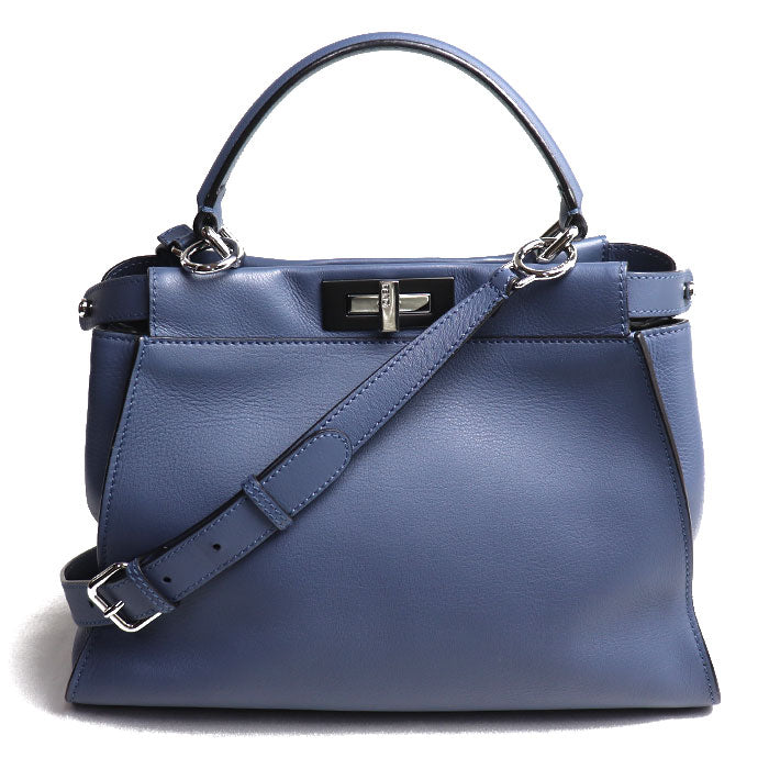 FENDI フェンディ ピーカブー レギュラー 2Wayショルダーバッグ ブルー 8BN290 レディース【中古】