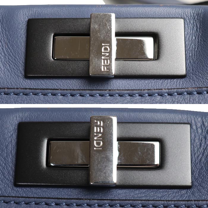 FENDI フェンディ ピーカブー レギュラー 2Wayショルダーバッグ ブルー 8BN290 レディース【中古】
