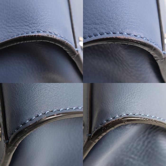 FENDI フェンディ ピーカブー レギュラー 2Wayショルダーバッグ ブルー 8BN290 レディース【中古】