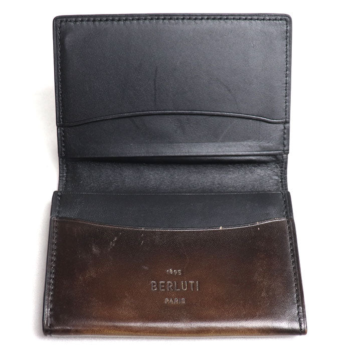 Berluti ベルルッティ カリグラフィー  IMBUIA 名刺入れ ブラウン メンズ【中古】