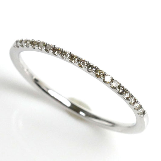 GSTV K18WG ホワイトゴールド ハーフエタニティ リング・指輪 ダイヤモンド0.13ct 18.5号 1.4g レディース【中古】