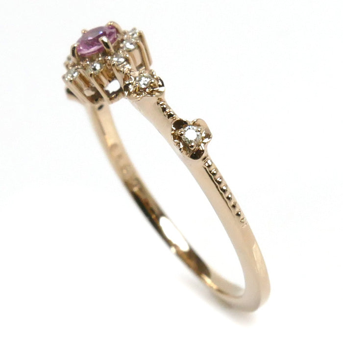 ESTELLE エステール  K18PG ピンクゴールド リング・指輪 ダイヤモンド 14号 2.8g レディース【中古】