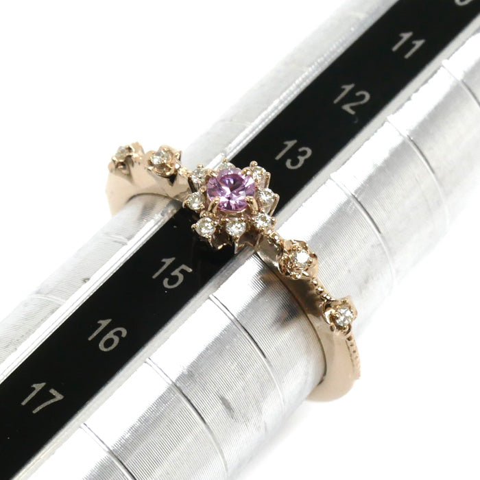 ESTELLE エステール  K18PG ピンクゴールド リング・指輪 ダイヤモンド 14号 2.8g レディース【中古】