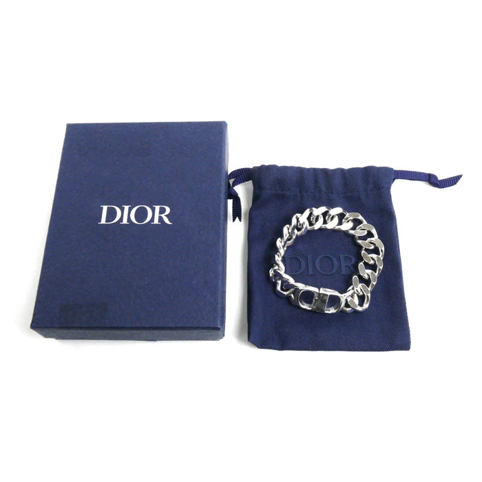 Christian Dior クリスチャンディオール 真鍮 CD Icon チェーンリンク ブレスレット B1081HOMMT_D000 S 55.3g 18.5cm メンズ【中古】