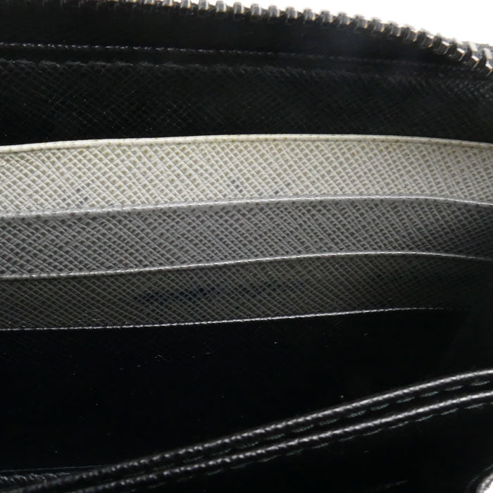 PRADA プラダ サフィアーノレザー 長財布 ラウンドファスナー ブラック 2ML317 ユニセックス【中古】