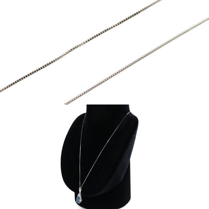K18WG ホワイトゴールド ネックレス ベネチアン ブルートパーズ5.51ct ダイヤモンド0.06ct 4.5g ～45cm フリーチェーン レディース【中古】【美品】