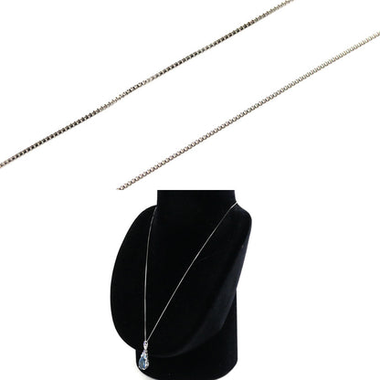 K18WG ホワイトゴールド ネックレス ベネチアン ブルートパーズ5.51ct ダイヤモンド0.06ct 4.5g ～45cm フリーチェーン レディース【中古】【美品】