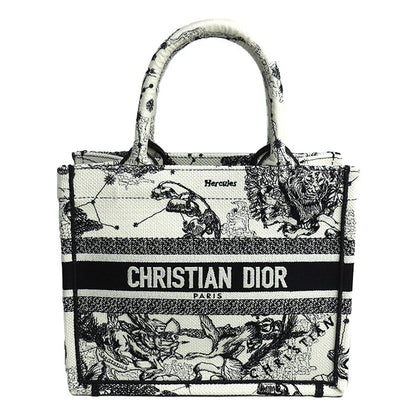 Christian Dior クリスチャンディオール ブックトート スモール トートバッグ ホワイト ブラック M1265ZRHZ M06E レディース【中古】【美品】