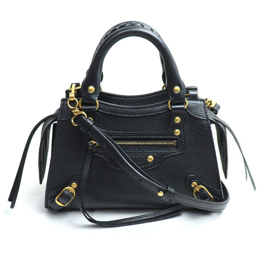BALENCIAGA バレンシアガ ネオ クラシックシティ ミニ 2Wayショルダーバッグ ブラック 638524 レディース【中古】【美品】