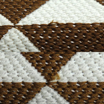 PRADA プラダ シンボル エンブロイダリーファブリック ミニ 2Wayショルダーバッグ ブラウン ホワイト ｍｂｍｂ IC レディース【中古】【美品】