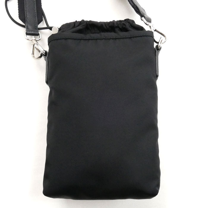 PRADA プラダ Re-Nylon スマートフォンケース ショルダーバッグ ブラック 2ZH155 2DMI F0002 ICチップ ユニセックス【中古】【美品】