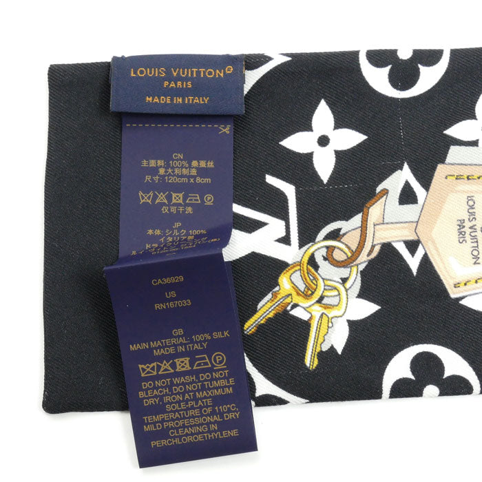 LOUIS VUITTON ルイ・ヴィトン バンドー・モノグラム コンフィデンシャル スカーフ ブラック マルチ M78656 IS4264 レディース【中古】