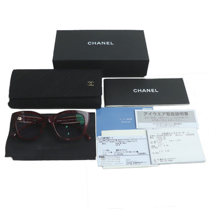 CHANEL シャネル キャッツアイ シェイプ オプティカル サングラス レッド 3460-A C.1665 52ロ17 140 レディース【中古】【美品】