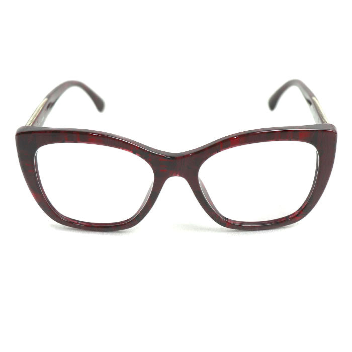 CHANEL シャネル キャッツアイ シェイプ オプティカル サングラス レッド 3460-A C.1665 52ロ17 140 レディース【中古】【美品】