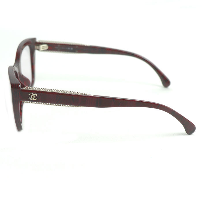 CHANEL シャネル キャッツアイ シェイプ オプティカル サングラス レッド 3460-A C.1665 52ロ17 140 レディース【中古】【美品】