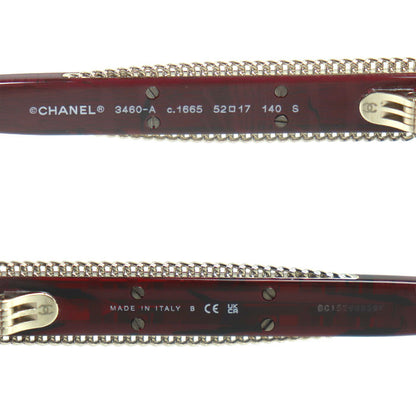 CHANEL シャネル キャッツアイ シェイプ オプティカル サングラス レッド 3460-A C.1665 52ロ17 140 レディース【中古】【美品】