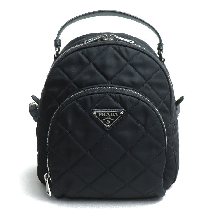 PRADA プラダ キルティング バックパック リュック・デイパック ブラック 1BZ066 2AS3 F0002 ミニリュック レディース【中古】