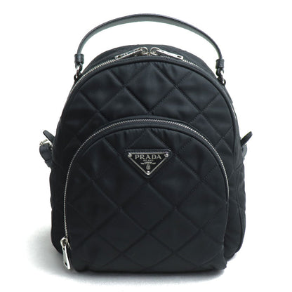 PRADA プラダ キルティング バックパック リュック・デイパック ブラック 1BZ066 2AS3 F0002 ミニリュック レディース【中古】