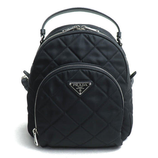 PRADA プラダ キルティング バックパック リュック・デイパック ブラック 1BZ066 2AS3 F0002 ミニリュック レディース【中古】