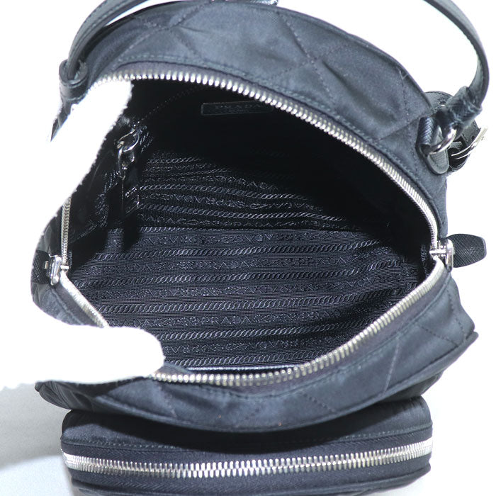 PRADA プラダ キルティング バックパック リュック・デイパック ブラック 1BZ066 2AS3 F0002 ミニリュック レディース【中古】