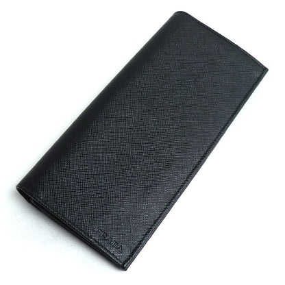 PRADA プラダ サフィアーノ レザー 長財布 ブラック 2MV836 メンズ【中古】