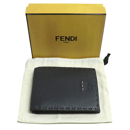 FENDI フェンディ セレリア 二つ折り財布 グレー 7M0194 O72 F0L6B メンズ【中古】