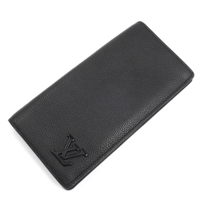 LOUIS VUITTON ルイ・ヴィトン ポルトフォイユ・ブラザ NM 長財布 LV アエログラム ブラック M69980 IC メンズ【中古】
