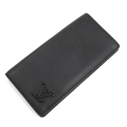 LOUIS VUITTON ルイ・ヴィトン ポルトフォイユ・ブラザ NM 長財布 LV アエログラム ブラック M69980 IC メンズ【中古】