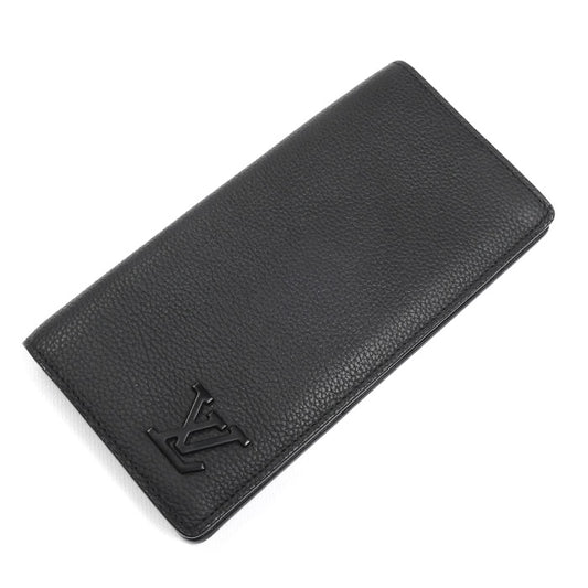 LOUIS VUITTON ルイ・ヴィトン ポルトフォイユ・ブラザ NM 長財布 LV アエログラム ブラック M69980 IC メンズ【中古】