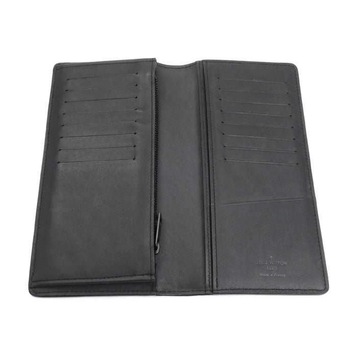 LOUIS VUITTON ルイ・ヴィトン ポルトフォイユ・ブラザ NM 長財布 LV アエログラム ブラック M69980 IC メンズ【中古】